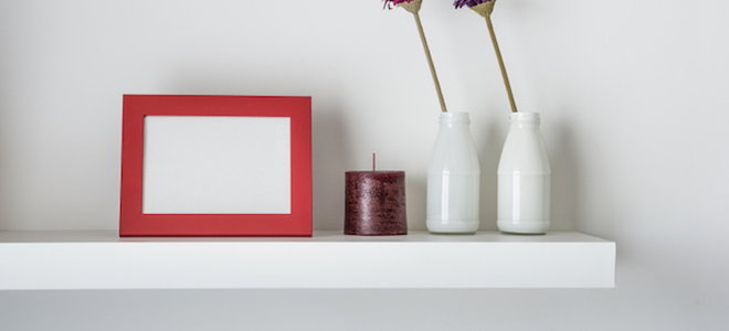 white floating shelf