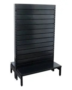 Double Sided Narrow Black Metal Slatwall Panel Gondola Shelving