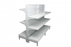 Dual Flat Pegboard Double Sided Gondola Shelving