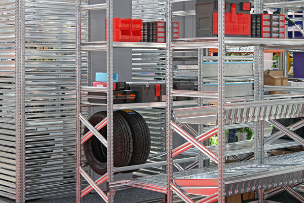 Metal garage shelving