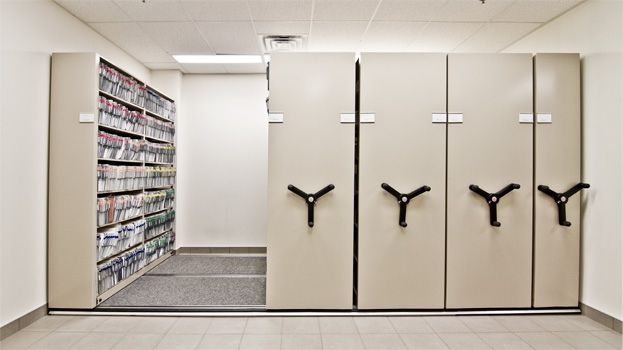 high density office storage shelving